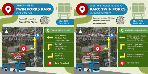 Directions to bus stop #20